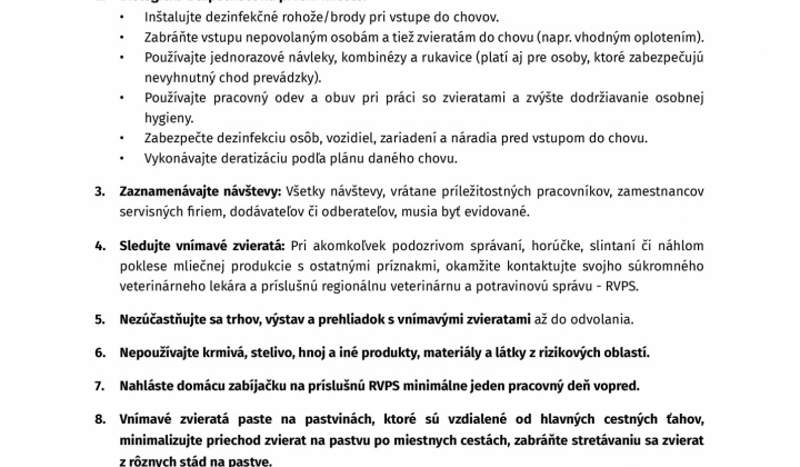 3. fotografia fotogalérie Slintačka a krívačka 2025 - dôležité informácie - foto