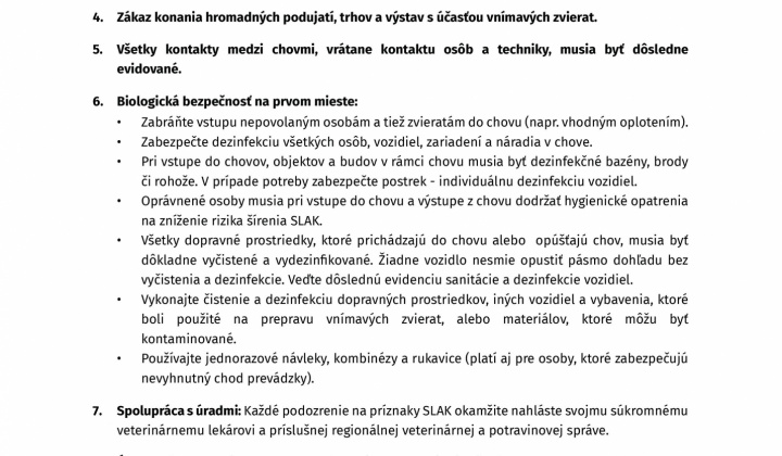 5. fotografia fotogalérie Slintačka a krívačka 2025 - dôležité informácie - foto