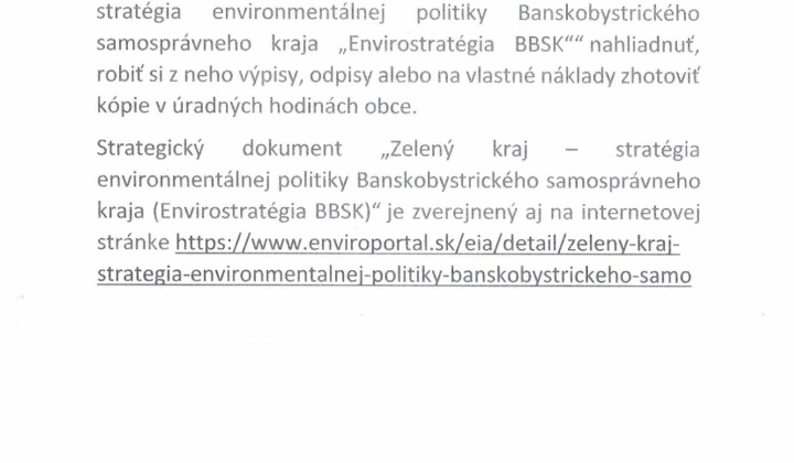 1. fotografia fotogalérie OZNÁMENIE O ZVEREJNENÍ ZÁVEREČNÉHO STANOVISKA Z POSÚDENIA STRATEGICKÉHO DOKUMENTU - foto