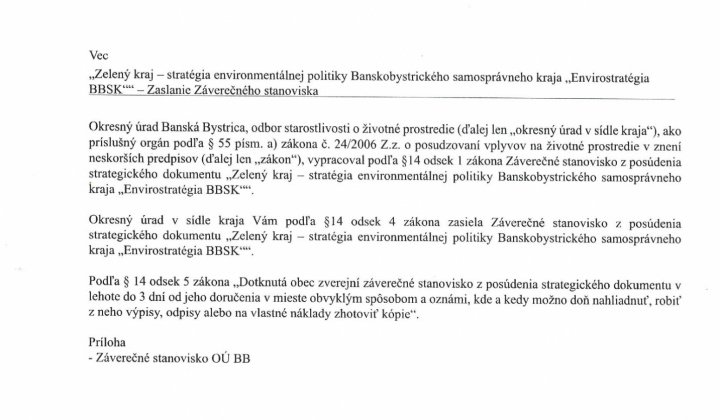 2. fotografia fotogalérie OZNÁMENIE O ZVEREJNENÍ ZÁVEREČNÉHO STANOVISKA Z POSÚDENIA STRATEGICKÉHO DOKUMENTU - foto