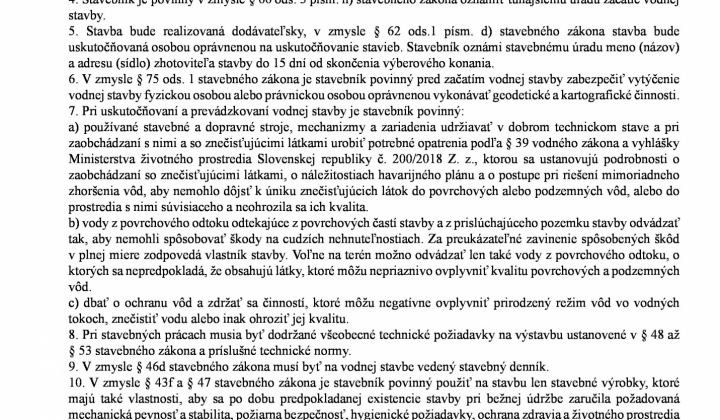 3. fotografia fotogalérie Povolenie na uskutočnenie vodnej stavby 