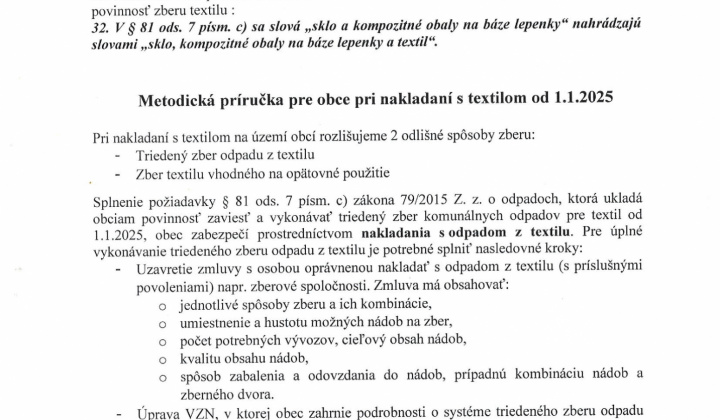 3. fotografia fotogalérie Návrh - Dodatok č. 1 k VZN - zber textilu - foto