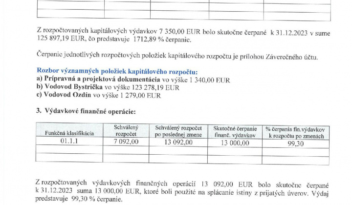 8. fotografia fotogalérie Návrh záverečného účtu Obce Ozdín a rozpočtové hospodárenie za rok 2023 - foto
