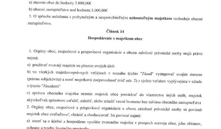 20. fotografia fotogalérie Zásady hospodárenia s majetkom obce Ozdín - foto