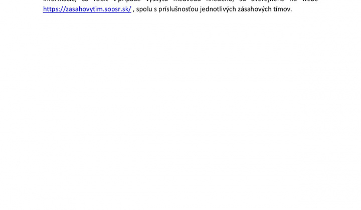 1. fotografia fotogalérie Mimoriadna situácia v spojitosti výskytom synantropných jedincov medveďa hnedého - foto