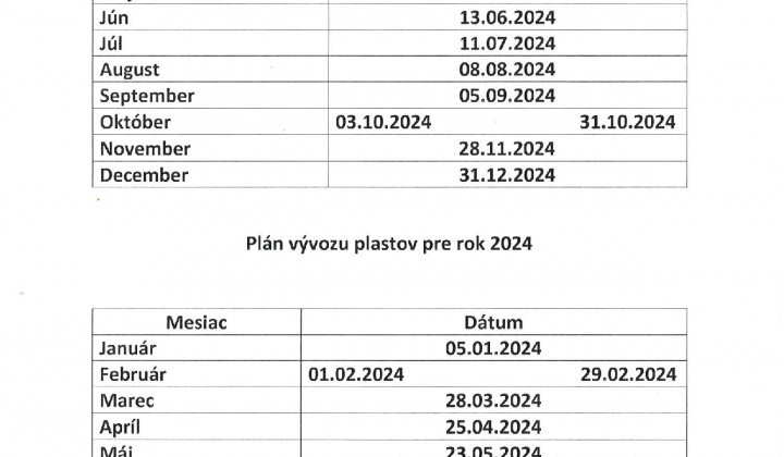 1. fotografia fotogalérie plán vývozu odpadov na rok 2024 - foto