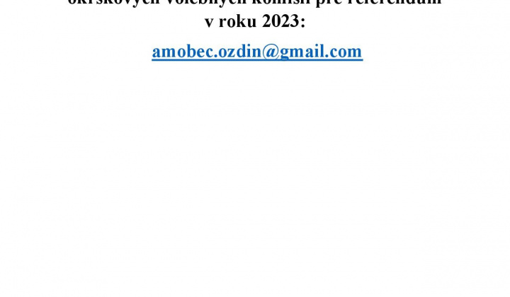 1. fotografia fotogalérie OZNAM: Referendum v roku 2023: Delegovanie členov a náhradníkov do okrskových komisií - foto