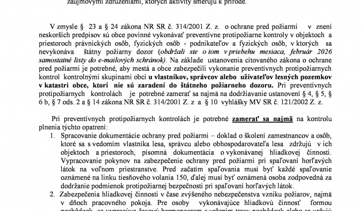 3. fotografia fotogalérie OR Hasičského a záchranného zboru v Lučenci - VYPAĽOVANIE TRÁVY JE PRÍSNE ZAKÁZANÉ