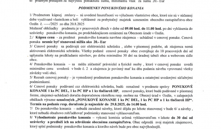 1. fotografia fotogalérie Ponukové konanie - PC DEL, PC HP a tlačiareň HP