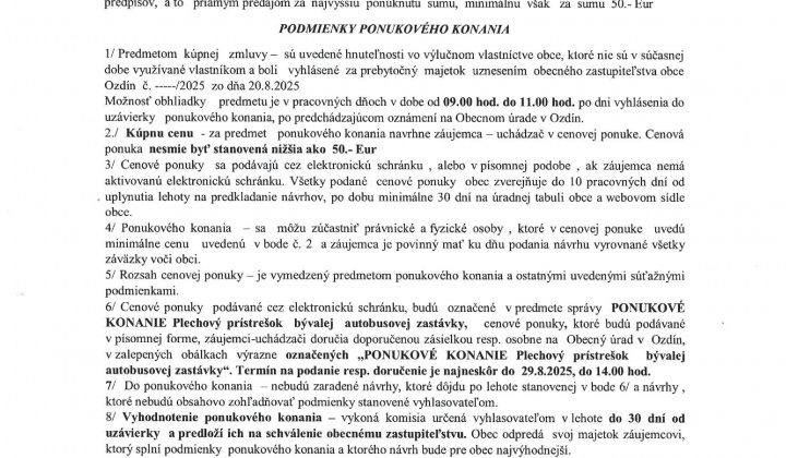 1. fotografia fotogalérie Ponukové konanie - Plechový prístrešok 