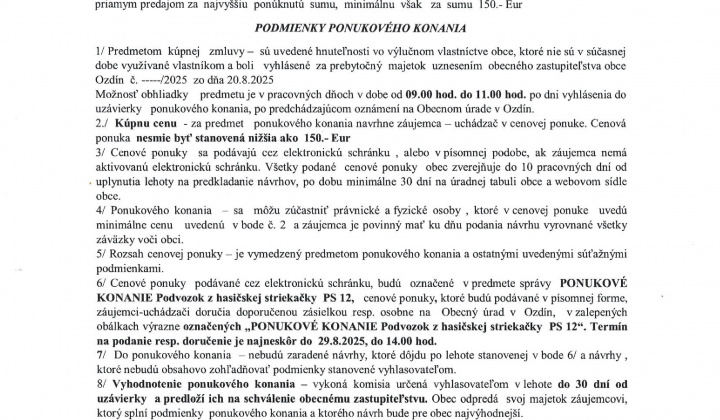 1. fotografia fotogalérie Ponukové konanie - podvozok z hasičskej striekačky PS 12