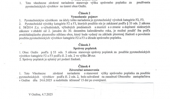 1. fotografia fotogalérie VZN č.1/2025 pyrotechnika