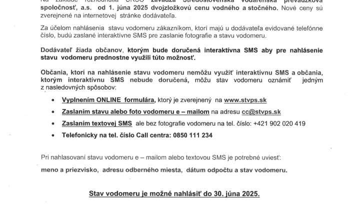 1. fotografia fotogalérie Oznam Stredoslovenská vodárenská spoločnosť, a.s.