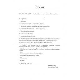 OZNAM OZ 30.3.2021