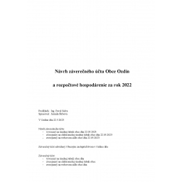 Návrh záverečného účtu obce za rok 2022